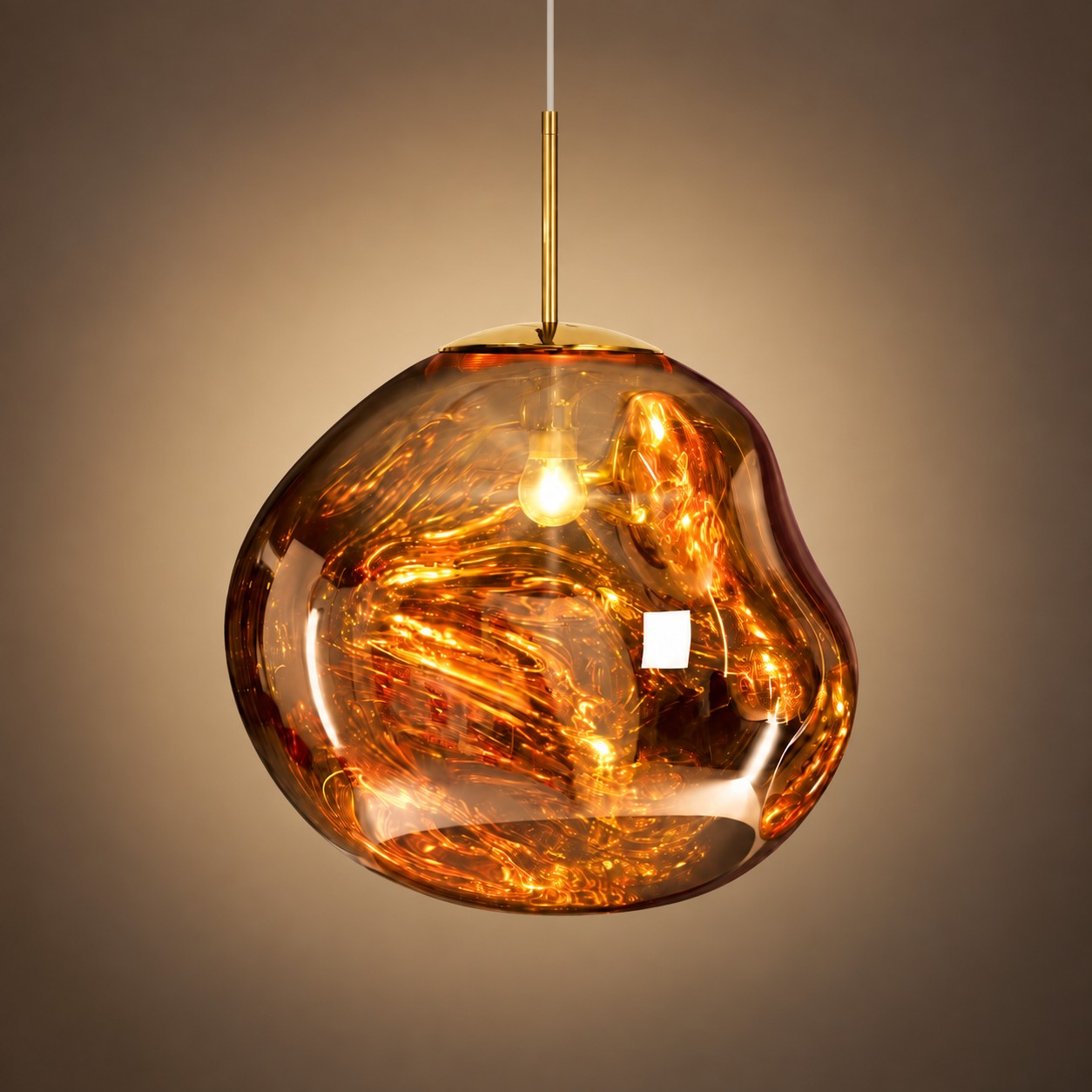 Lámpara colgante de lava irregular de diseño moderno con escena dorada