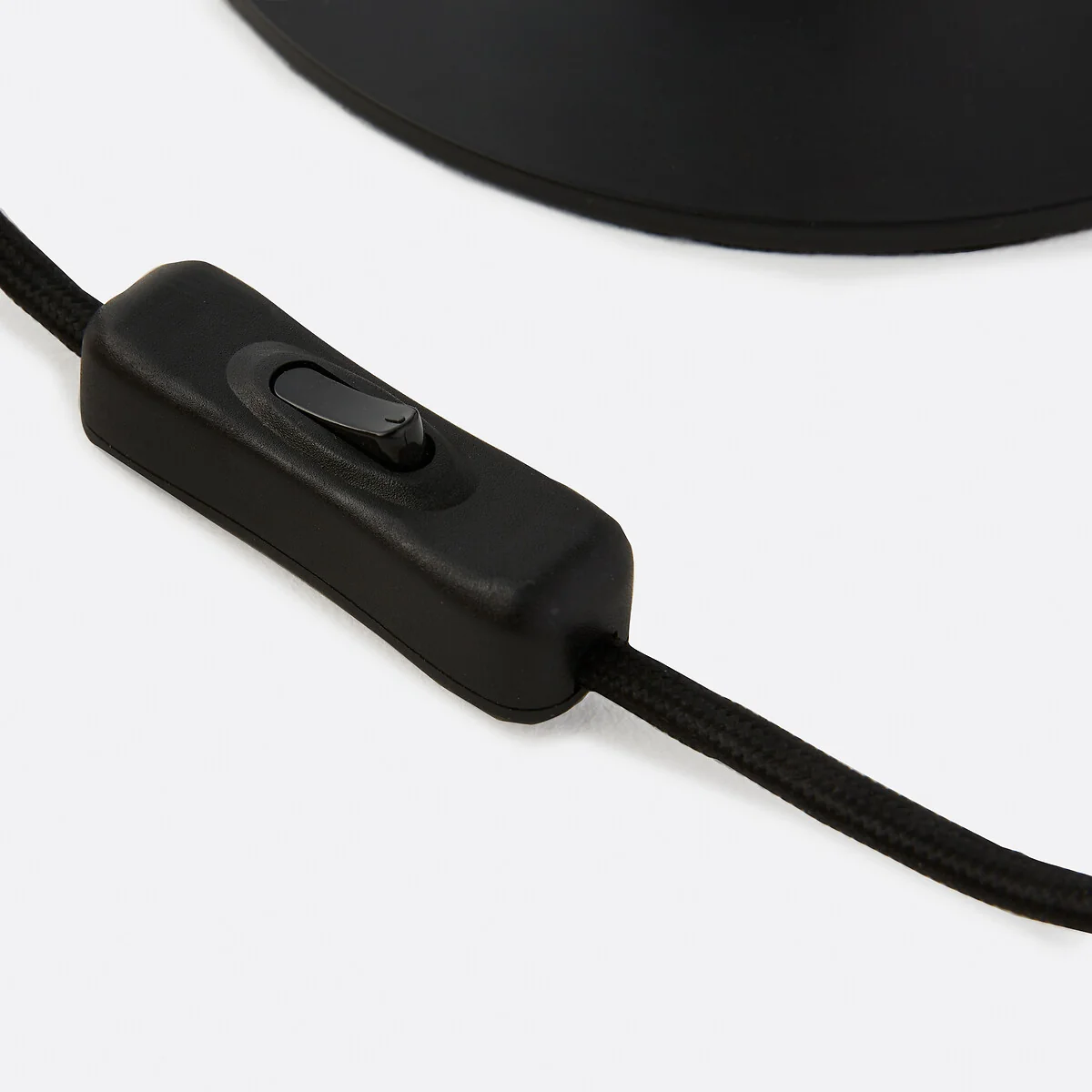Inline rocker switch on a black braided cord