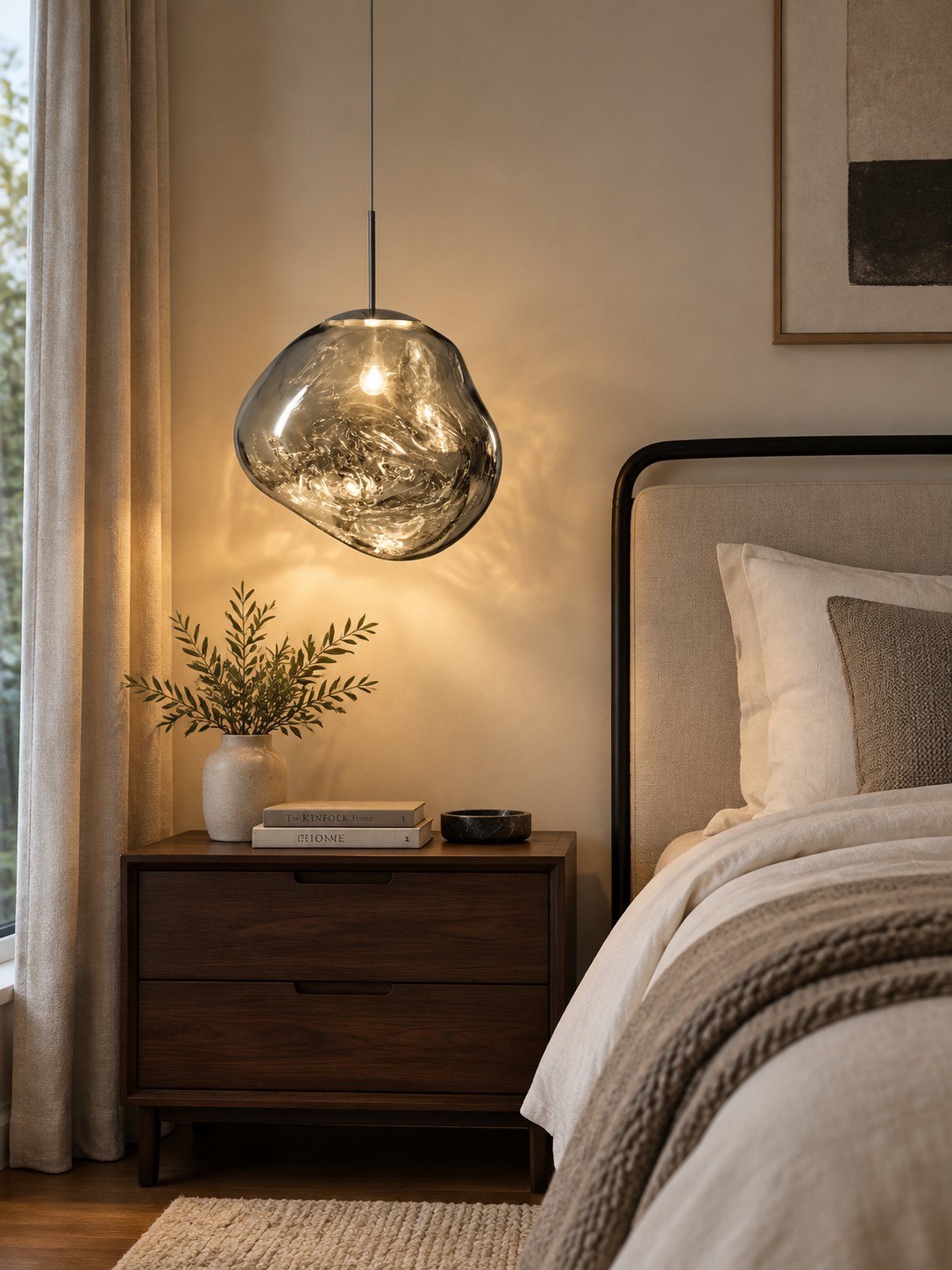 Lámpara colgante de lava irregular de diseño moderno para dormitorio