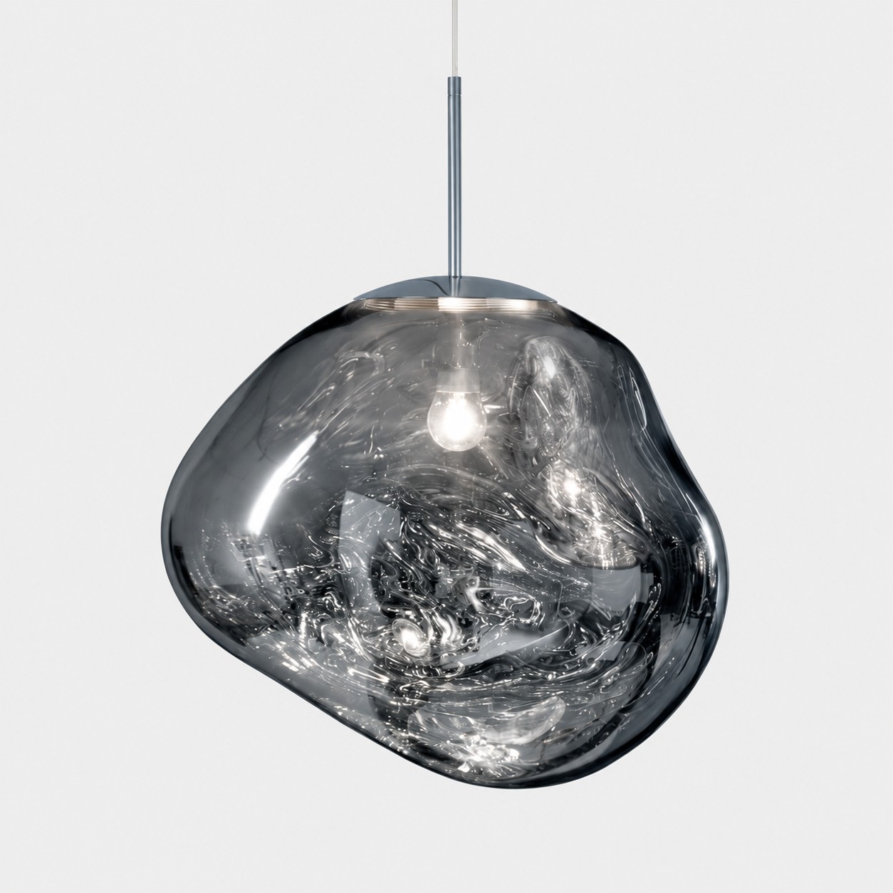 Lámpara colgante de lava irregular de diseño moderno, color plata (SKU)