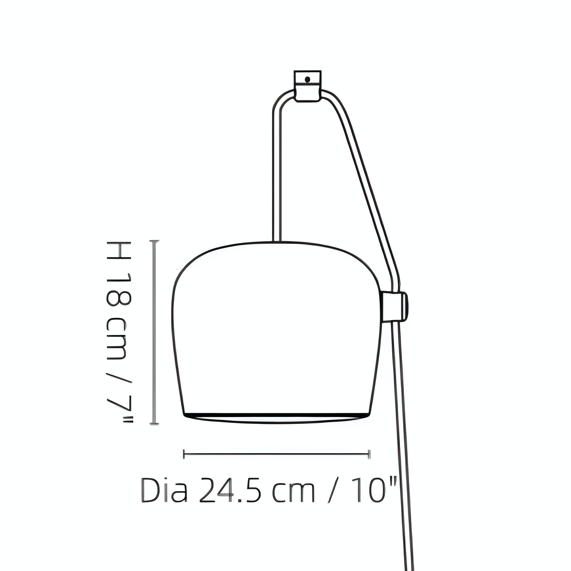 Hanglamp met meerdere lichtpunten, diameter 24,5 cm, hoogte 18 cm.