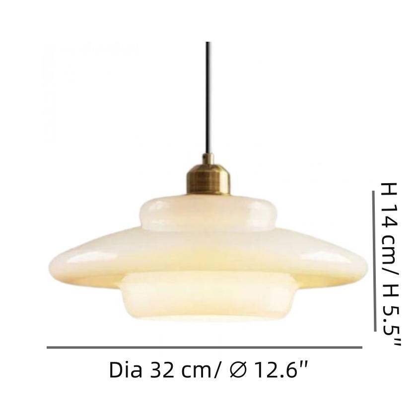 Art-Deco-Pendelleuchte, Design C, Größe, Durchmesser 32 cm, Höhe 14 cm