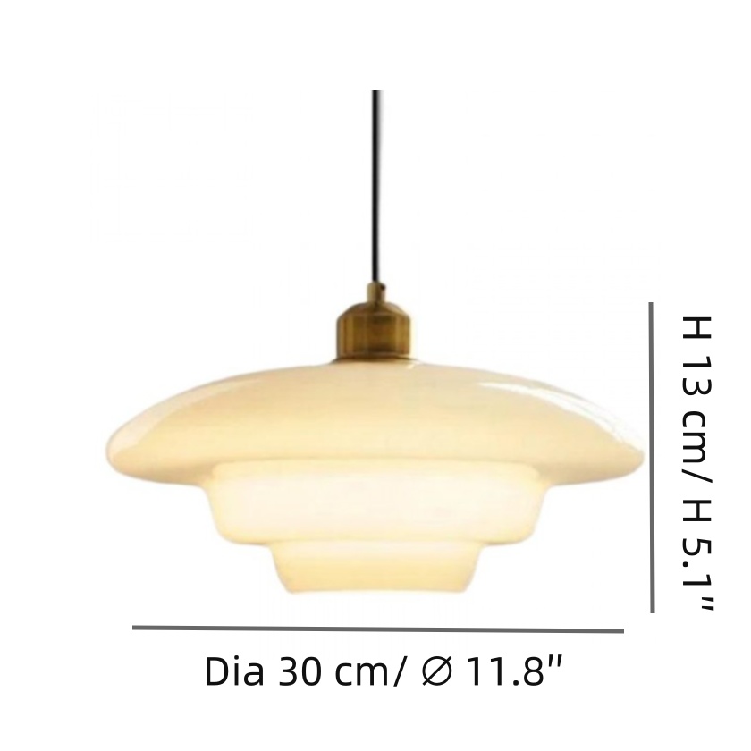 Art-Deco-Pendelleuchte, Design A, Größe: Durchmesser 30 cm, Höhe 13 cm