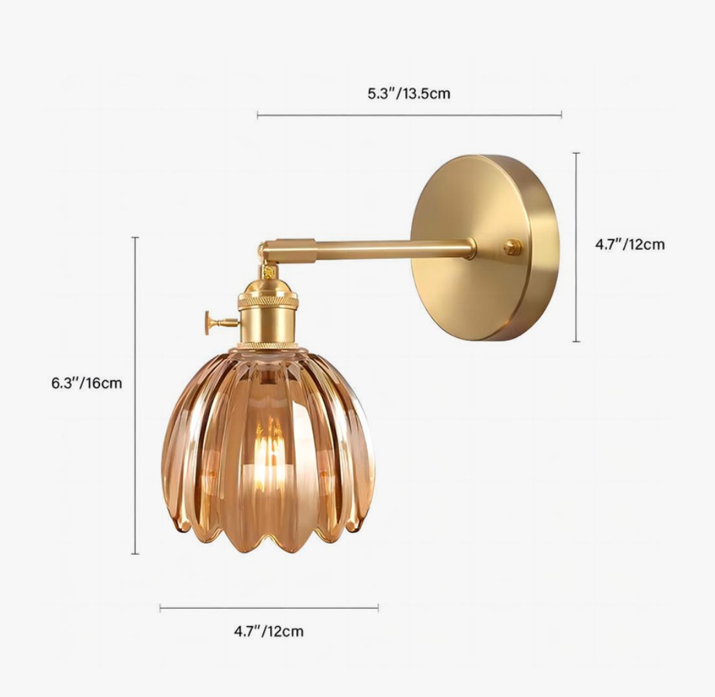 Tulip wall lamp size Dia 12 cm H 16 cm extension 13.5 cm